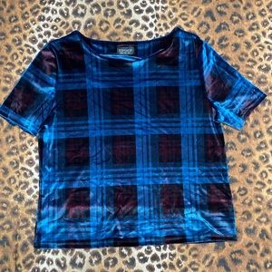Topshop dark blue and burgundy top